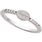 Engravable Accented Signet Ring
