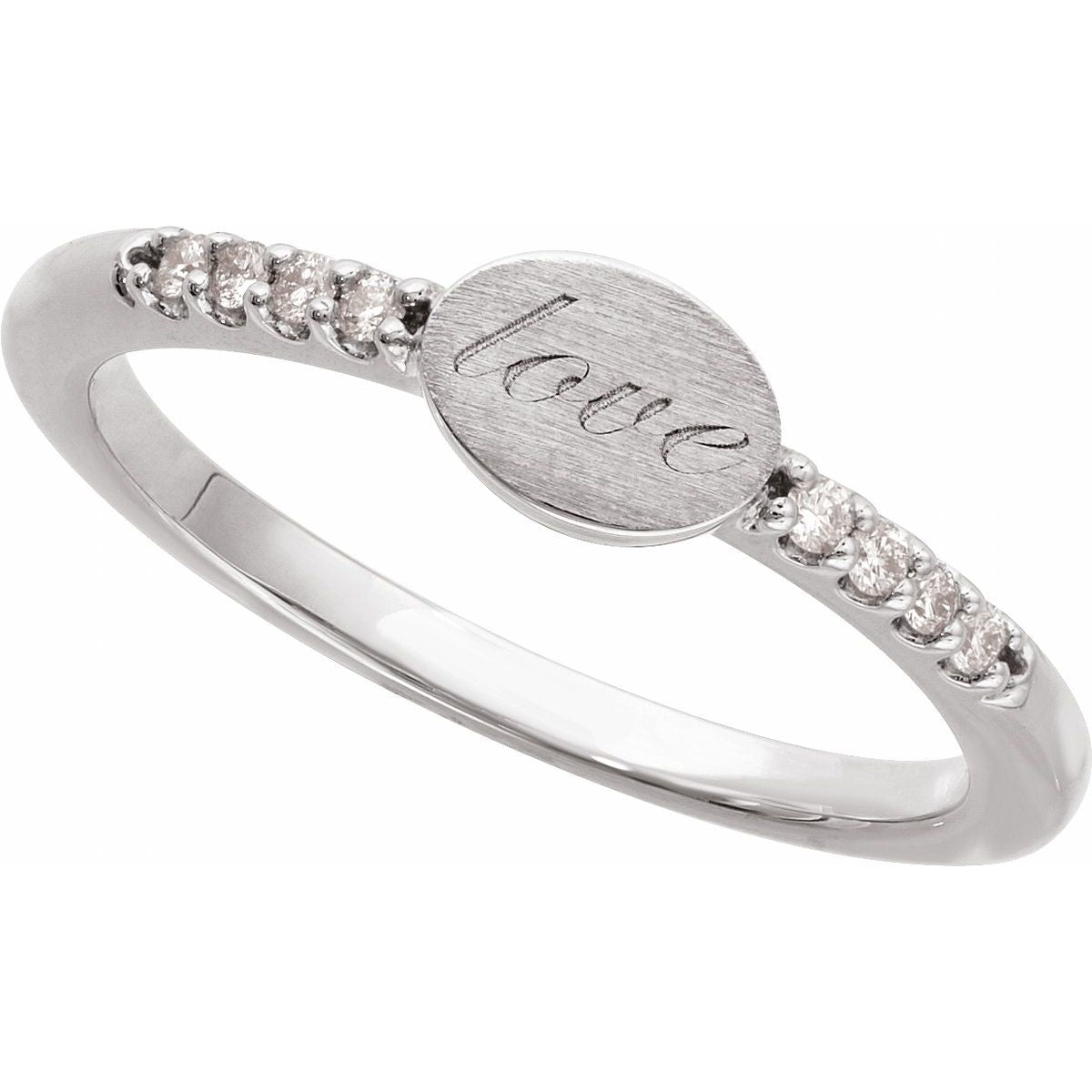 Engravable Accented Signet Ring