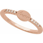 Engravable Accented Signet Ring