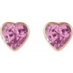 Heart Bezel-Set Stud Earrings