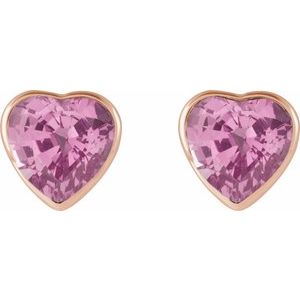 Heart Bezel-Set Stud Earrings
