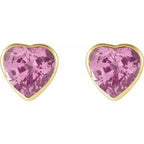 Heart Bezel-Set Stud Earrings