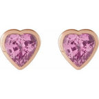 Heart Bezel-Set Stud Earrings