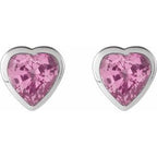 Heart Bezel-Set Stud Earrings