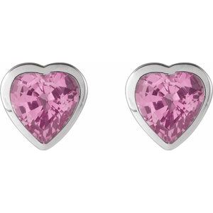 Heart Bezel-Set Stud Earrings