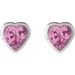Heart Bezel-Set Stud Earrings
