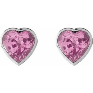Heart Bezel-Set Stud Earrings