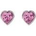 Heart Bezel-Set Stud Earrings