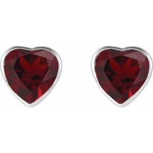 Heart Bezel-Set Stud Earrings