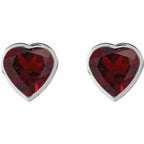 Heart Bezel-Set Stud Earrings
