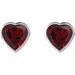 Heart Bezel-Set Stud Earrings