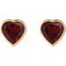 Heart Bezel-Set Stud Earrings