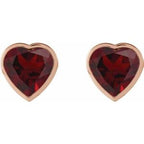 Heart Bezel-Set Stud Earrings