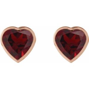 Heart Bezel-Set Stud Earrings