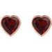 Heart Bezel-Set Stud Earrings
