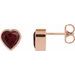Heart Bezel-Set Stud Earrings