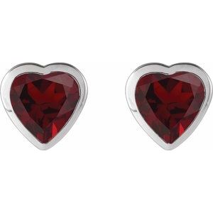 Heart Bezel-Set Stud Earrings