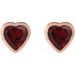 Heart Bezel-Set Stud Earrings