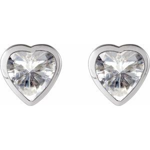 Heart Bezel-Set Stud Earrings