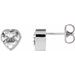 Heart Bezel-Set Stud Earrings