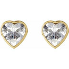 Heart Bezel-Set Stud Earrings