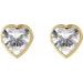 Heart Bezel-Set Stud Earrings