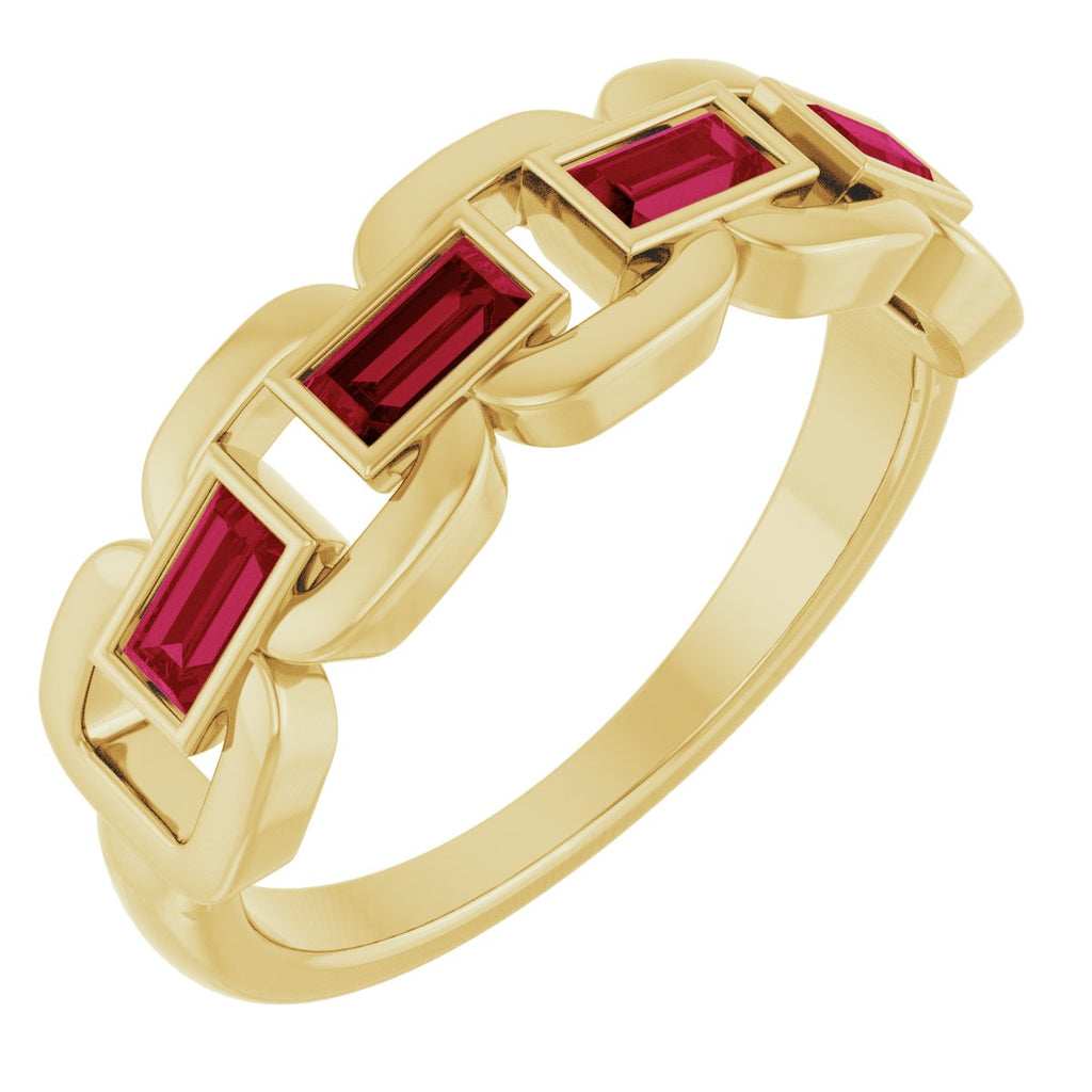Chain Link Accented Ring