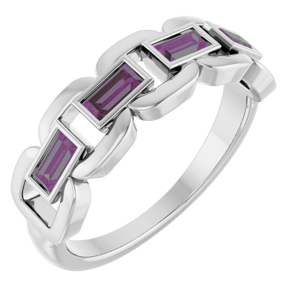 Chain Link Accented Ring