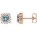 Round Halo-Style Earrings