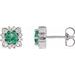 Round Halo-Style Earrings