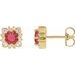 Round Halo-Style Earrings