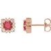 Round Halo-Style Earrings