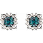 Round Halo-Style Earrings