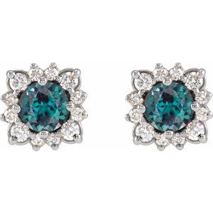 Round Halo-Style Earrings