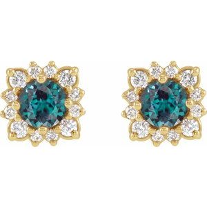 Round Halo-Style Earrings