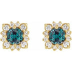 Round Halo-Style Earrings