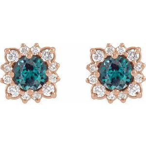 Round Halo-Style Earrings