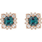 Round Halo-Style Earrings