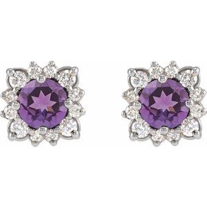 Round Halo-Style Earrings