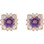Round Halo-Style Earrings