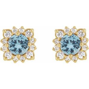 Round Halo-Style Earrings