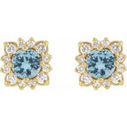 Round Halo-Style Earrings