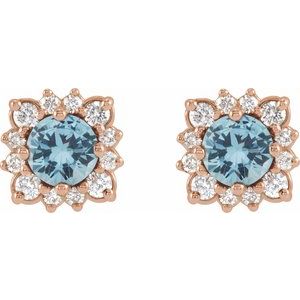 Round Halo-Style Earrings