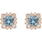 Round Halo-Style Earrings