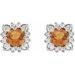 Round Halo-Style Earrings