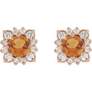 Round Halo-Style Earrings