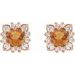 Round Halo-Style Earrings