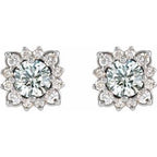 Round Halo-Style Earrings