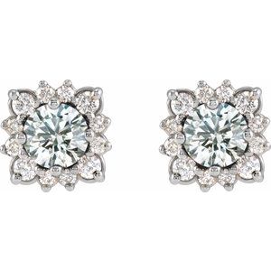 Round Halo-Style Earrings