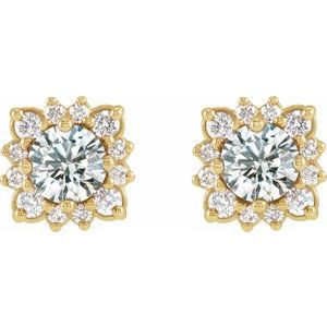 Round Halo-Style Earrings